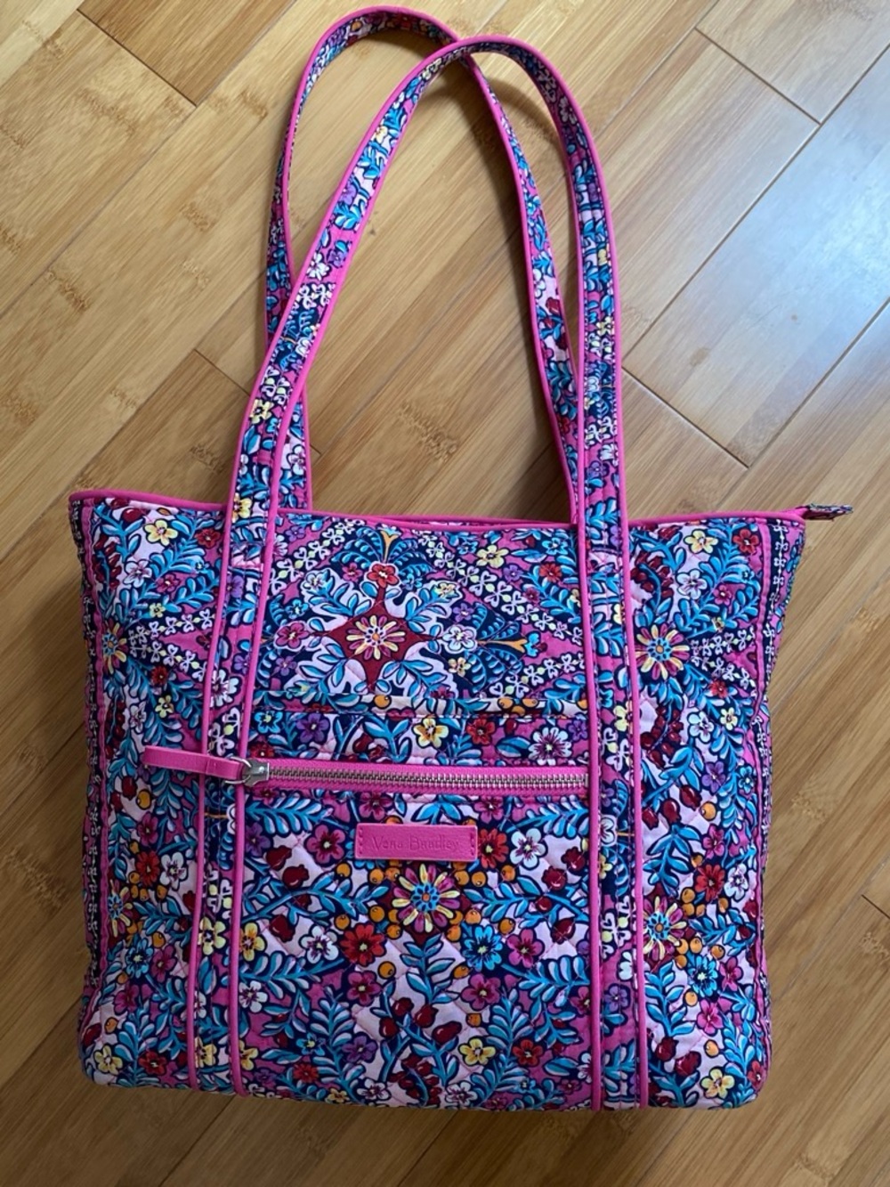 Vera Bradley iconic kaleidoscope tote bag- Pink Floral Quilted Tote Bag